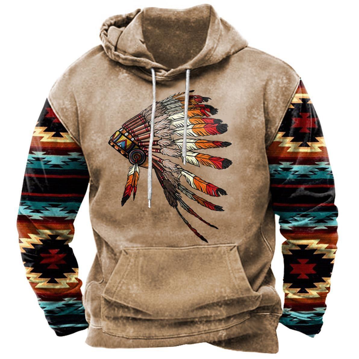 Exclusive Men's 3D Printed Hooded Pocket Sweatshirt — CD2310077704 — Size 2XL — Back View
