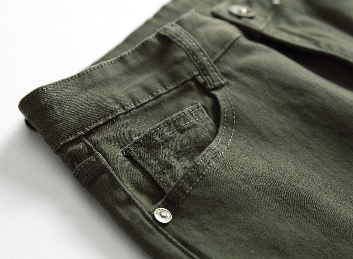 Exclusive Men's Casual Pants Large Ripped Slim Fit — Army Green — Size 30 — Alternate View 9