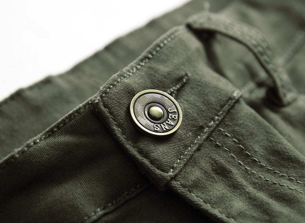 Exclusive Men's Casual Pants Large Ripped Slim Fit — Army Green — Size 30 — Alternate View 7