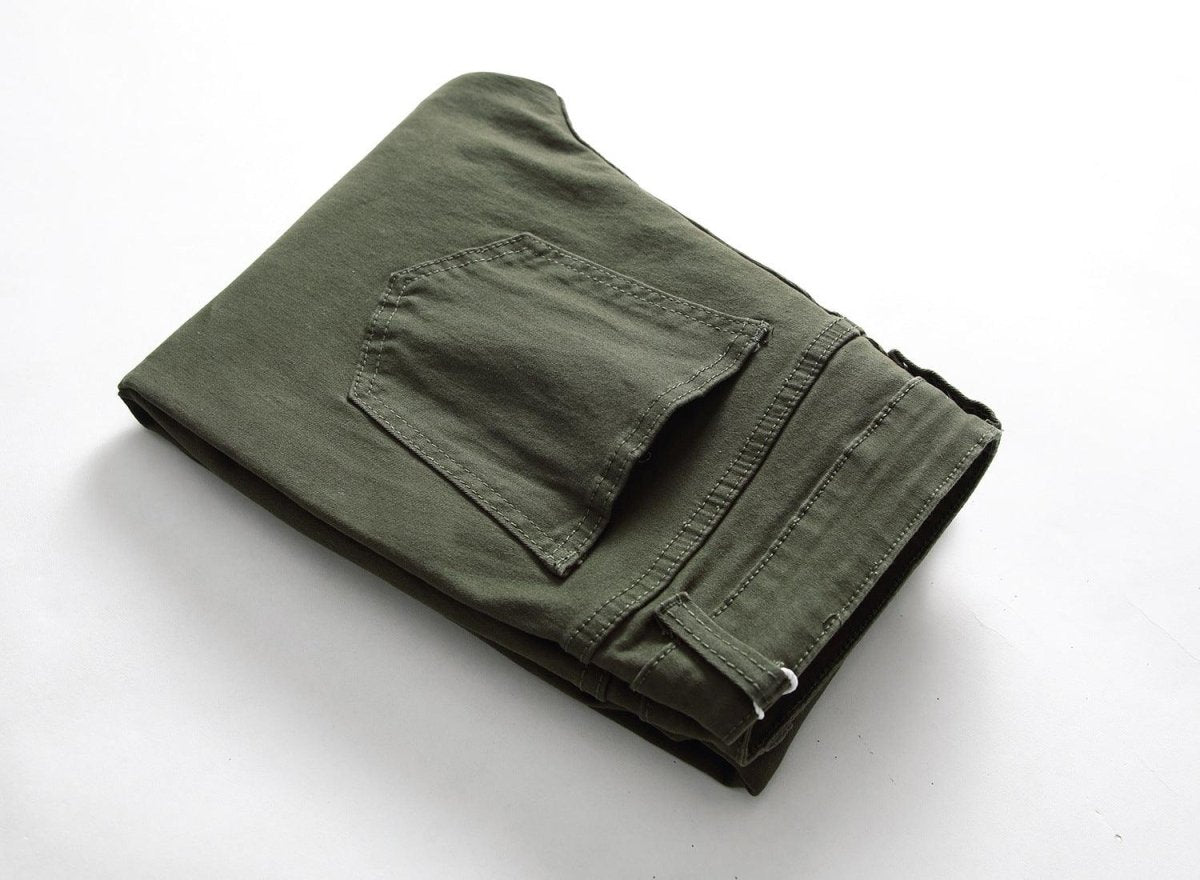 Exclusive Men's Casual Pants Large Ripped Slim Fit — Army Green — Size 30 — Alternate View 8