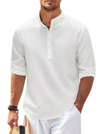 Exclusive Men's Casual Short Sleeve Shirts — Black — Size 2XL — Detail View
