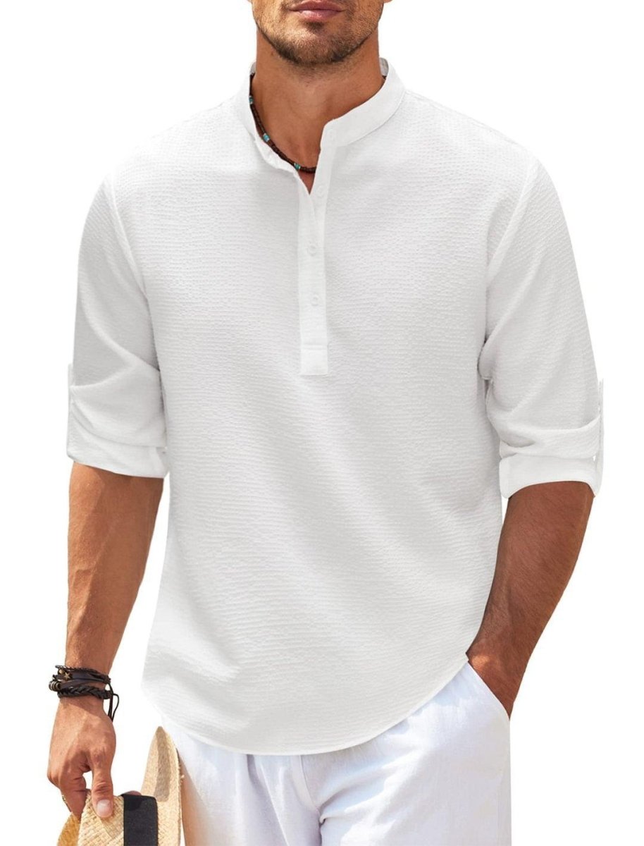 Exclusive Men's Casual Short Sleeve Shirts — Black — Size 2XL — Detail View