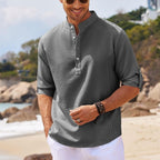 Exclusive Men's Casual Short Sleeve Shirts — Black — Size 2XL — Back View
