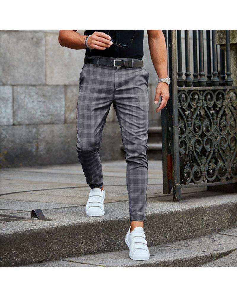 Exclusive Men's Loose Thin Casual Trousers — Black — Size 2XL — Back View