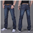 Exclusive Men's Denim Straight-Leg Pants — Blue — Size 28 — Detail View