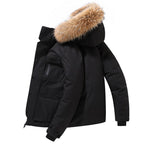 Exclusive Men's Hooded Down Jacket — Black — Size 3XL — Top View