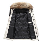 Exclusive Men's Hooded Down Jacket — Black — Size 3XL — Back View