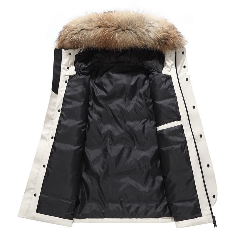 Exclusive Men's Hooded Down Jacket — Black — Size 3XL — Back View