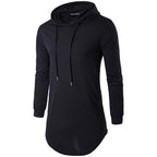Exclusive Men's Hooded T-Shirt — Black — Size L — Side View