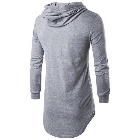 Exclusive Men's Hooded T-Shirt — Black — Size L — Top View