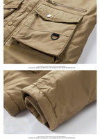 Exclusive Men's Hooded Warm Big Collar Coat — Army Green — Size 2XL — Alternate View 13