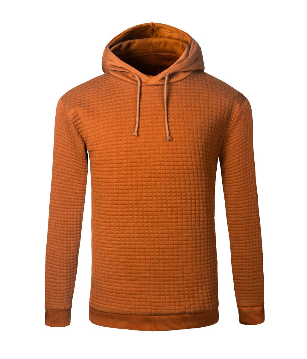 Exclusive Men's Jacquard Sweater | Patterned Knit Casual Pullover — A Yellow — Size 3XL — Top View