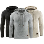Exclusive Men's Jacquard Sweater | Patterned Knit Casual Pullover — A Yellow — Size 3XL — Front View