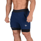 Exclusive Men's Jogging Running Sports 2-in-1 Shorts — Dark Grey — Size M — Alternate View 7
