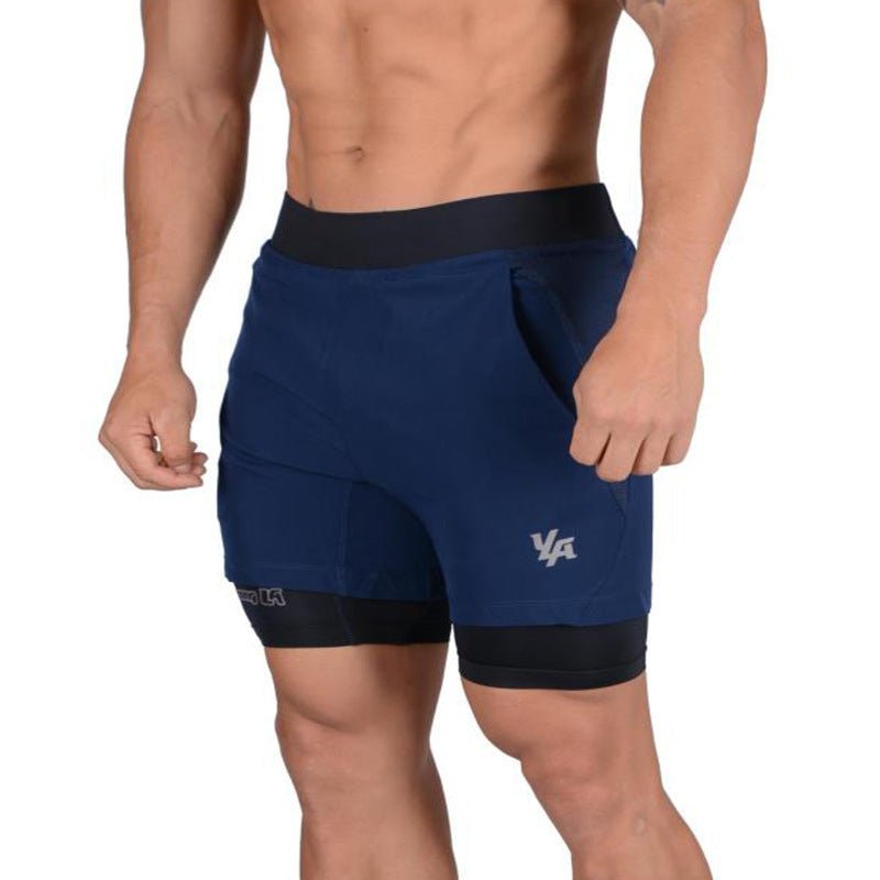 Exclusive Men's Jogging Running Sports 2-in-1 Shorts — Dark Grey — Size M — Alternate View 7