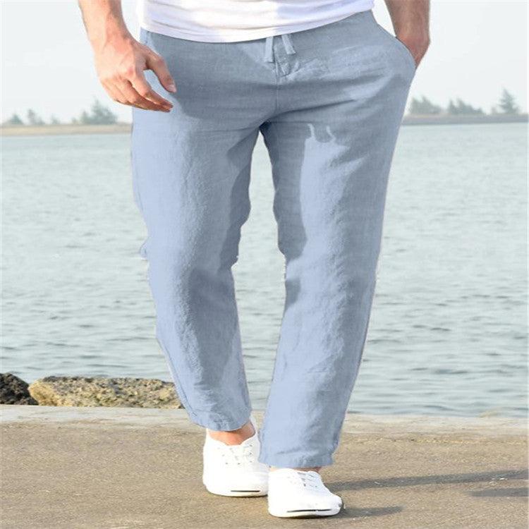Exclusive Men’s Linen Summer Pants — Apricot — Size L — Alternate View 17