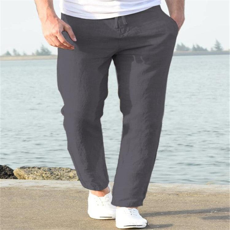 Exclusive Men’s Linen Summer Pants — Apricot — Size L — Alternate View 14