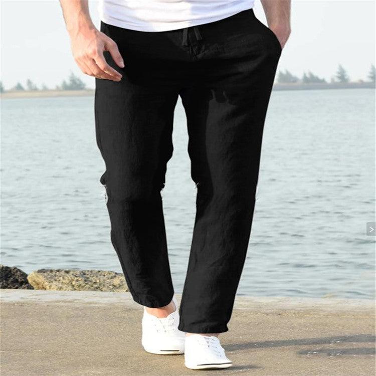 Exclusive Men’s Linen Summer Pants — Apricot — Size L — Alternate View 12