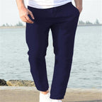 Exclusive Men’s Linen Summer Pants — Apricot — Size L — Lifestyle View