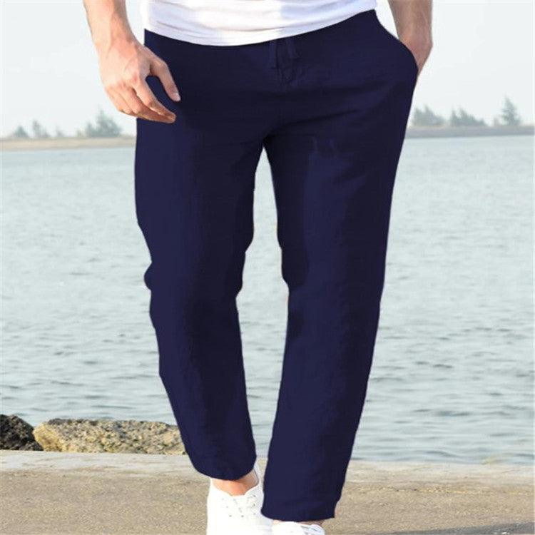 Exclusive Men’s Linen Summer Pants — Apricot — Size L — Alternate View 18