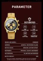 Exclusive Men's Ultra-Thin Business Watch | Leather Belt Waterproof — White Steel White Noodles — Alternate View 12