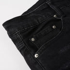 Exclusive Men's Paisley Patch Street Jeans — Black — Size 28 — Alternate View 8