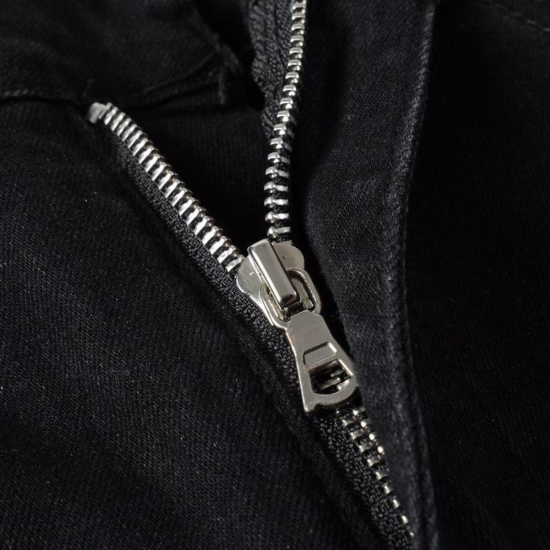 Exclusive Men's Paisley Patch Street Jeans — Black — Size 28 — Alternate View 7