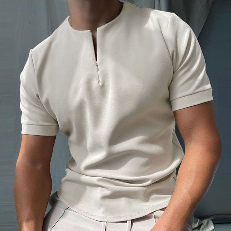 Exclusive Men Solid Polo Short-Sleeved Shirts — 10Style — Size 2XL — Detail View