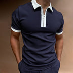 Exclusive Men Solid Polo Short-Sleeved Shirts — 10Style — Size 2XL — Lifestyle View