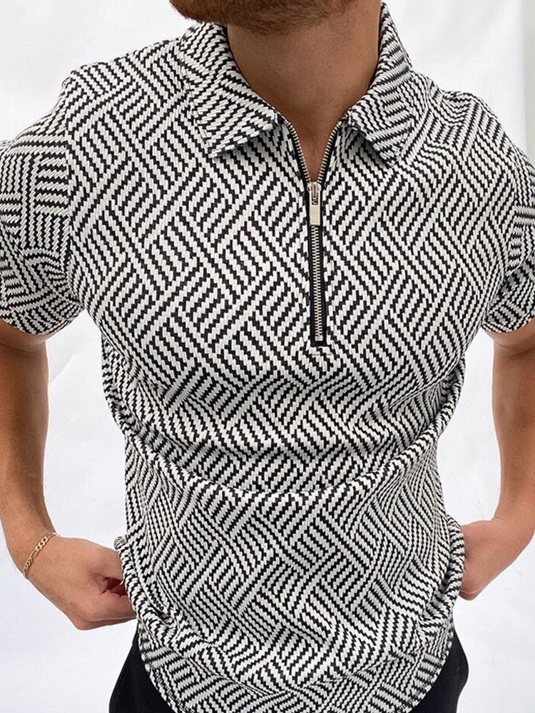 Exclusive Men Solid Polo Short-Sleeved Shirts — 10Style — Size 2XL — Back View