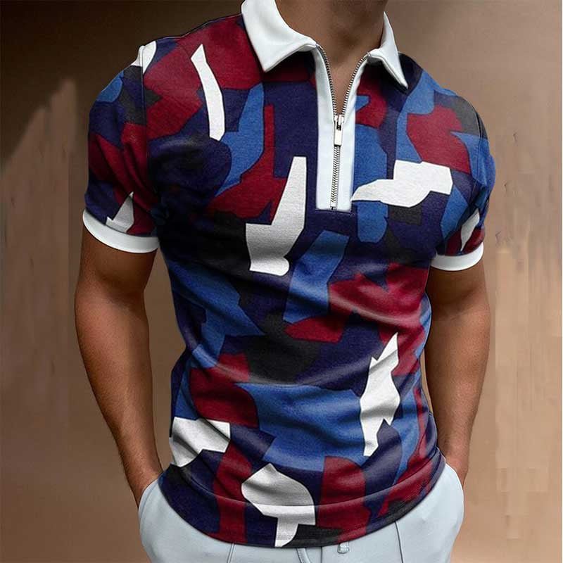 Exclusive Men Solid Polo Short-Sleeved Shirts — 10Style — Size 2XL — Front View