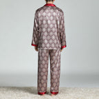 Exclusive Men's Printed Silk Pajamas — Silver circle — Size L — Alternate View 13