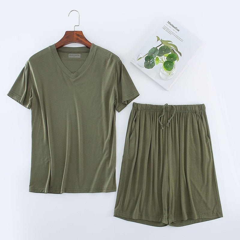 Exclusive Men's Short Sleeved Shorts Set — Light Gray — Size L — Alternate View 8