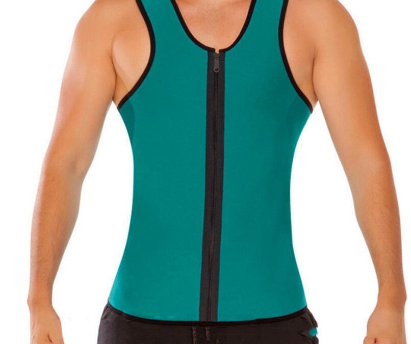 Exclusive Men's Sports Vest Rubber Corset — Black — Size 2XL — Top View