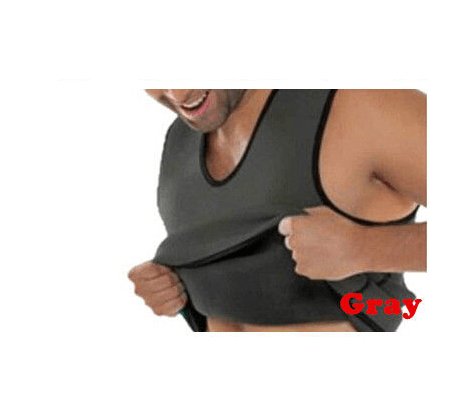Exclusive Men's Sports Vest Rubber Corset — Black — Size 2XL — Back View