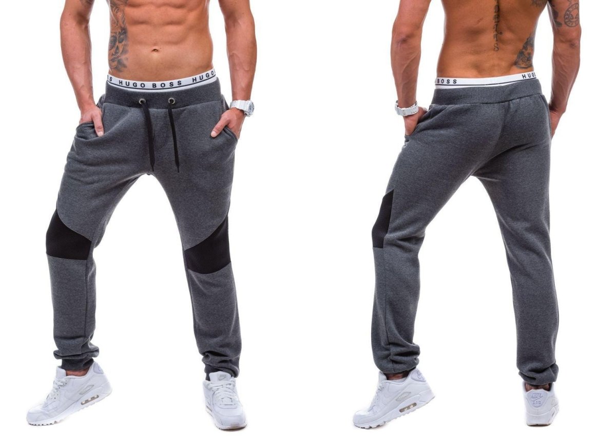 Exclusive Mens Sportswear Harem Pants — Dark Gray — Size L — Side View