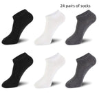 Exclusive Men’s Spring and Autumn Socks | Comfortable & Stylish — Black 2 White 2 Dark Gray 2 — Size Average Size — Detail View