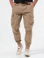 Exclusive Men's Three-dimensional Pocket Woven Overalls — Army Green — Size L — Lifestyle View