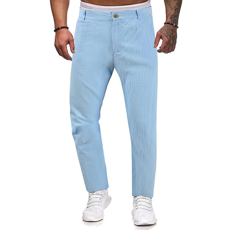 Exclusive Men's Trousers Sports Loose Straight — Beige — Size L — Alternate View 8