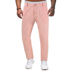 Exclusive Men's Trousers Sports Loose Straight — Beige — Size L — Lifestyle View