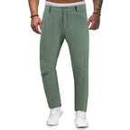 Exclusive Men's Trousers Sports Loose Straight — Beige — Size L — Side View