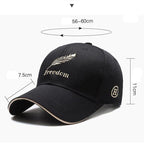 Exclusive Men's Wheat Embroidered Baseball Cap — Feather Black — Size Adjustable — Back View