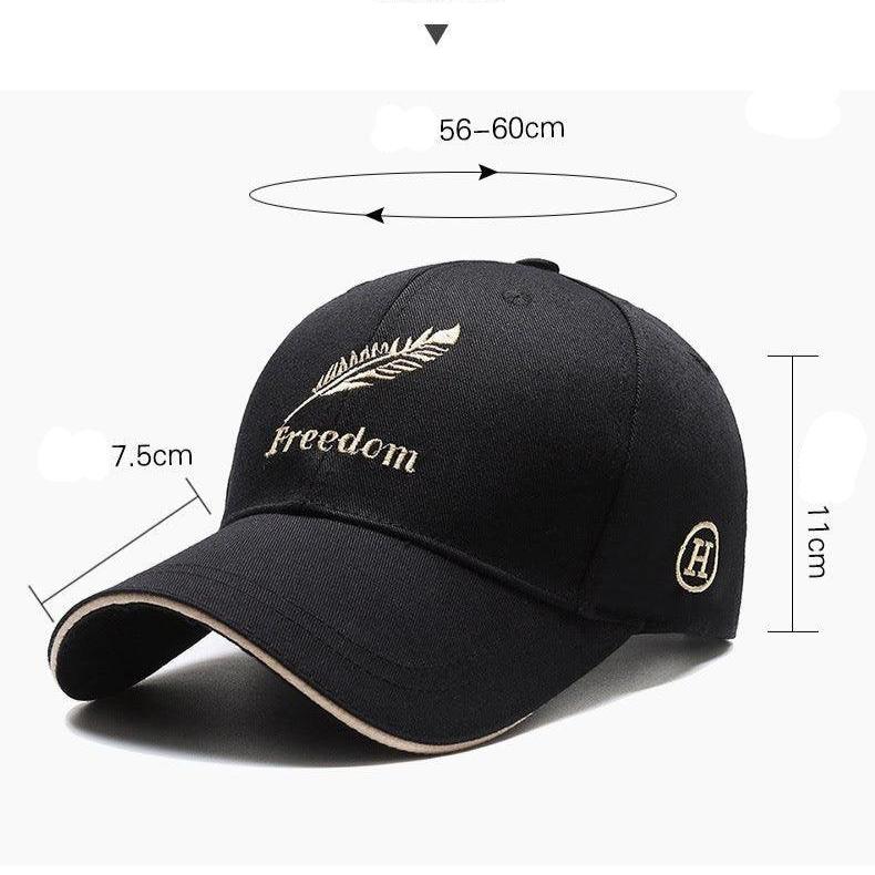 Exclusive Men's Wheat Embroidered Baseball Cap — Feather Black — Size Adjustable — Back View