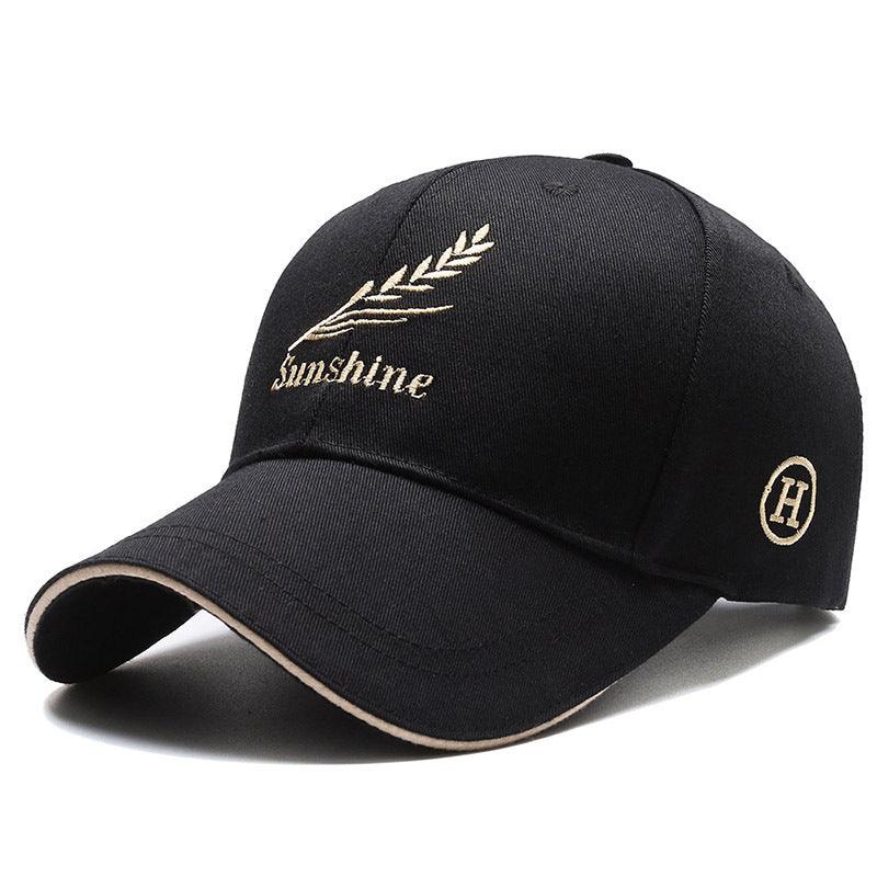 Exclusive Men's Wheat Embroidered Baseball Cap — Feather Black — Size Adjustable — Alternate View 8