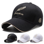 Exclusive Men's Wheat Embroidered Baseball Cap — Feather Black — Size Adjustable — Front View