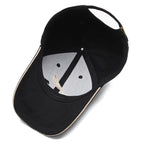 Exclusive Men's Wheat Embroidered Baseball Cap — Feather Black — Size Adjustable — Detail View