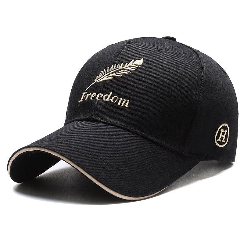 Exclusive Men's Wheat Embroidered Baseball Cap — Feather Black — Size Adjustable — Alternate View 7