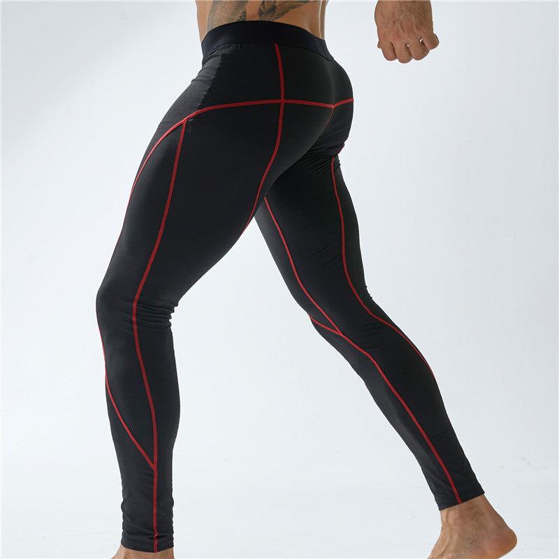 Exclusive Men's Workout Elastic Tight Sports Pants — Black — Size L — Alternate View 11