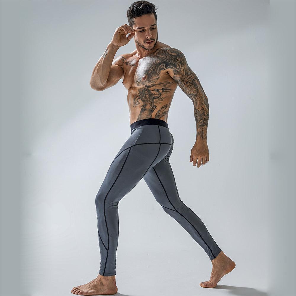 Exclusive Men's Workout Elastic Tight Sports Pants — Black — Size L — Alternate View 9