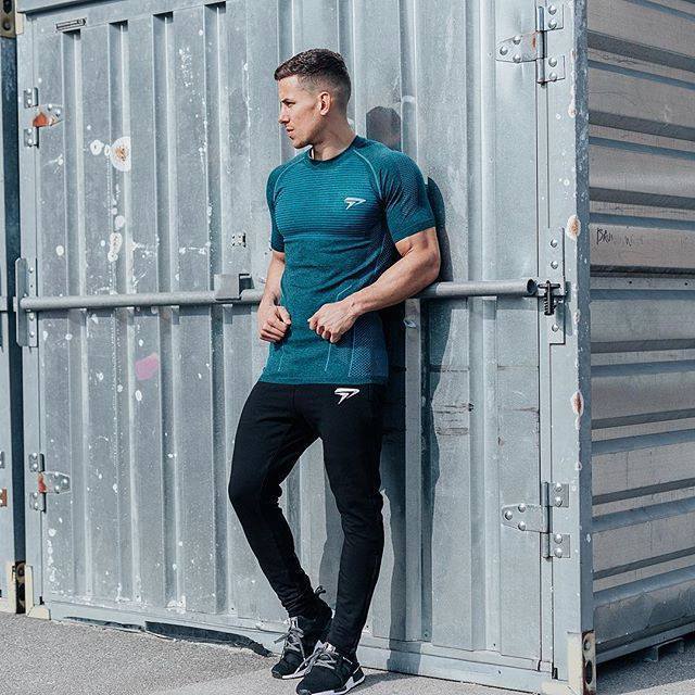 Exclusive Mens Workout T-Shirt — Gray — Size XXL — Front View